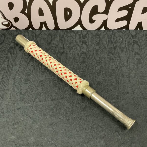 Antique T Cooke & Sons telescope with woven rope grip.