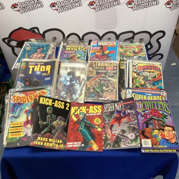 Overview of a lot of vintage Marvel Comics, including superhero titles.