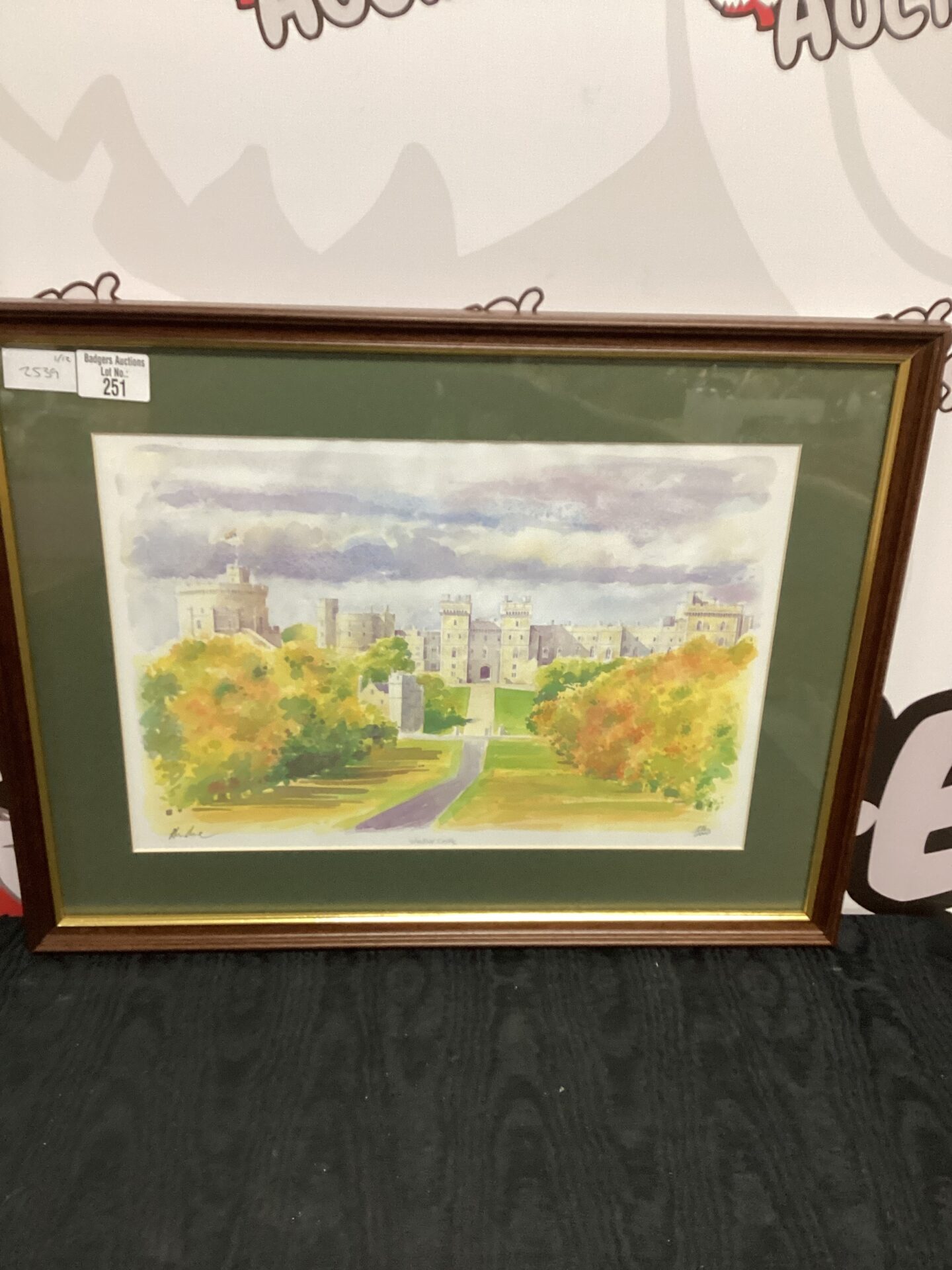 251 Signed framed water colour of Windsor Castle