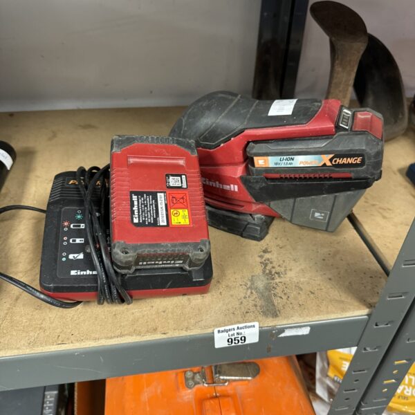 Einhell cordless nibbler with battery and charger, Power X-Change series.