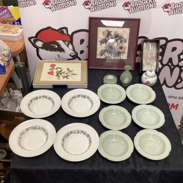 Lot of vintage Johnson Bros Greendawn bowls for sale.