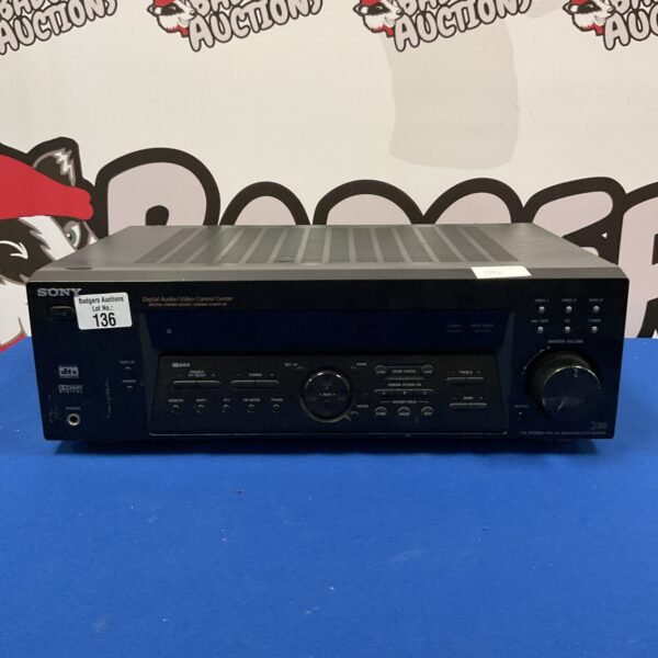 Black Sony STR-DE485E stereo receiver for vintage audio systems.