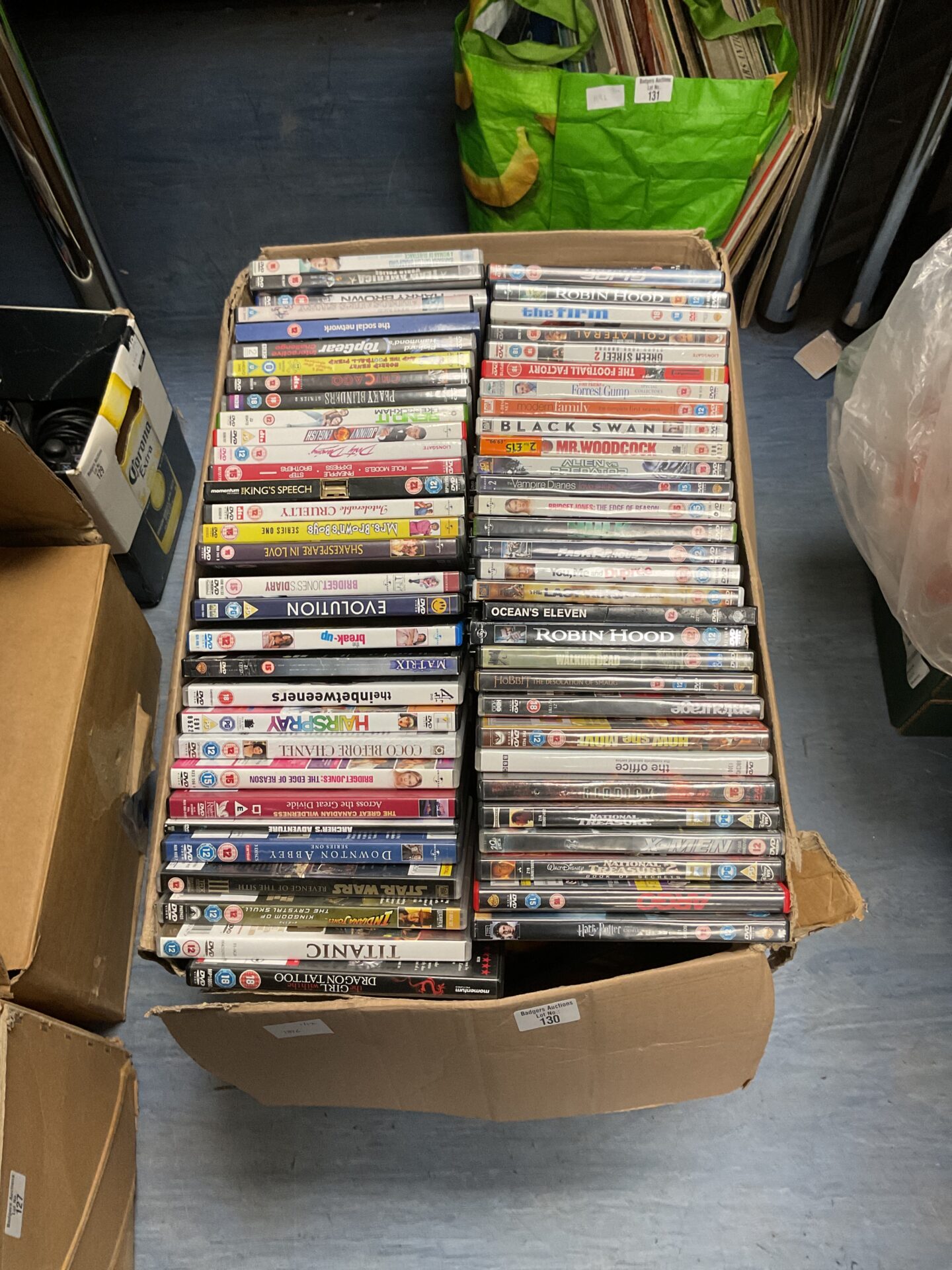 130 Large box of DVDs