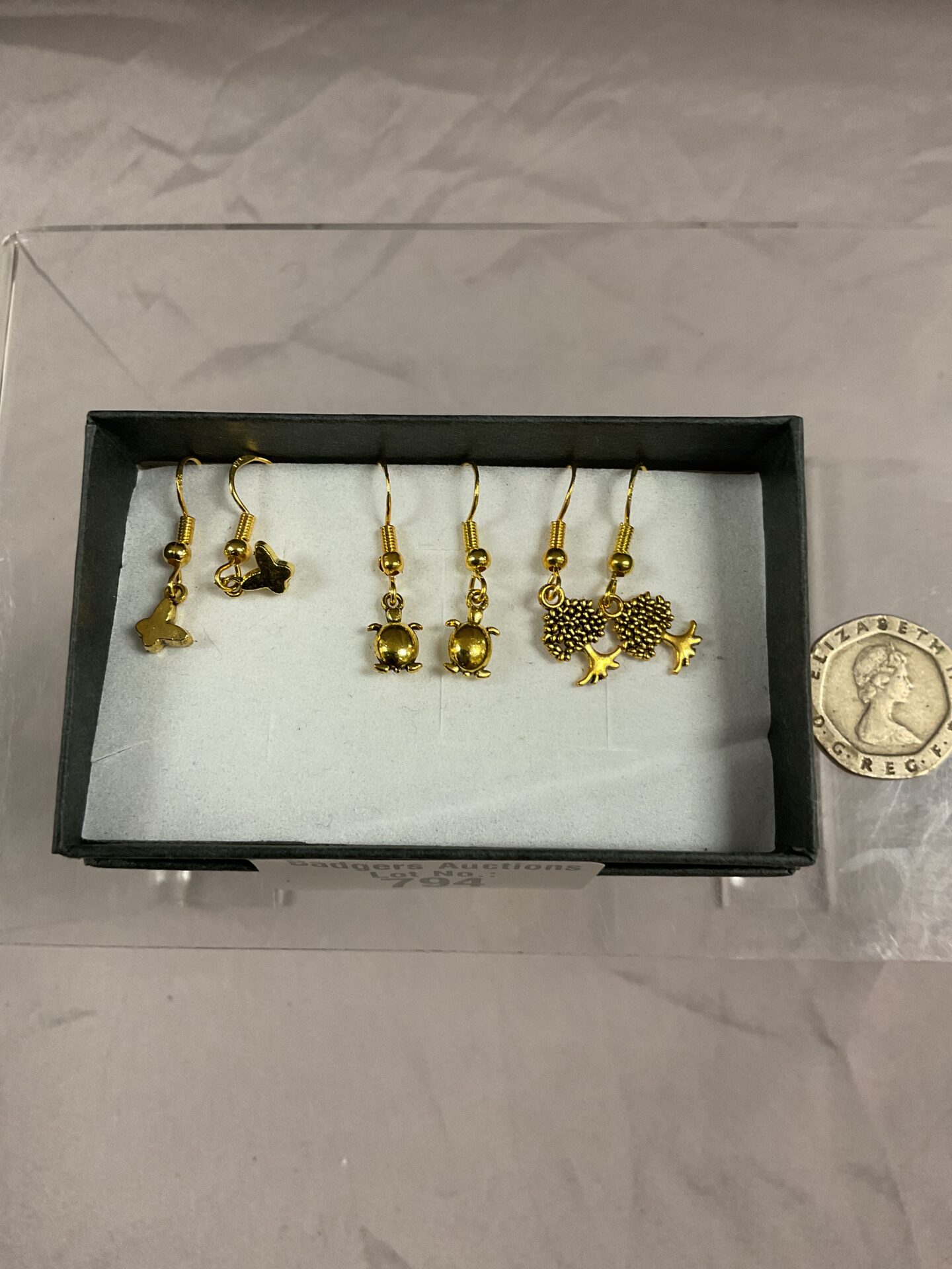 829 Three pairs 925 silver gilt earrings