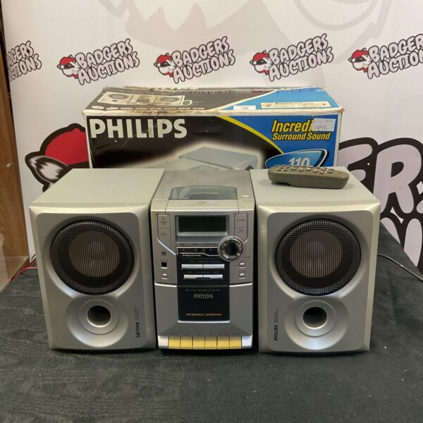 Boxed vintage Philips MC110 micro hifi stereo system.