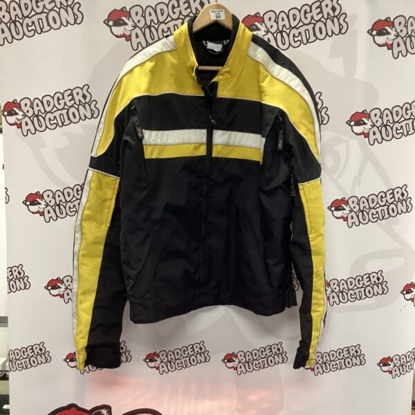 RK Sports XL motorbike jacket, black and white racing style.