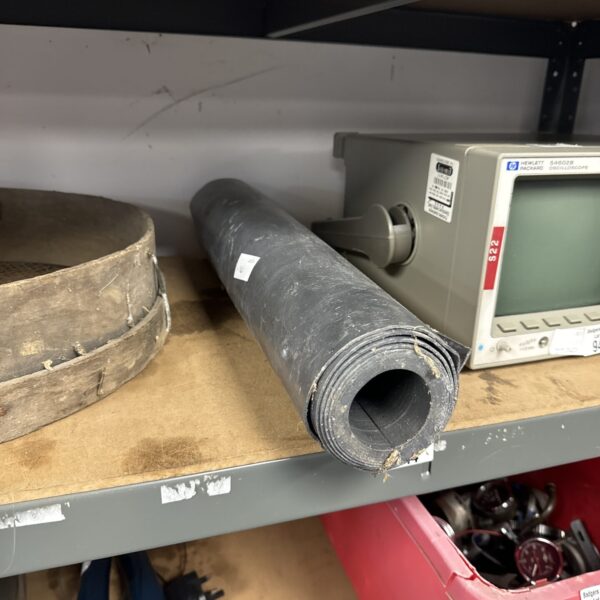 Close-up of a roll of lead flashing for roofing projects.