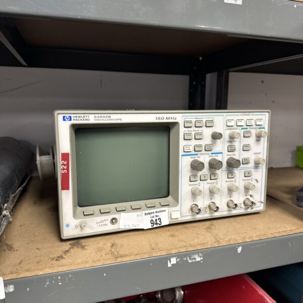 Vintage HP 54602b oscilloscope, classic electronic test equipment.
