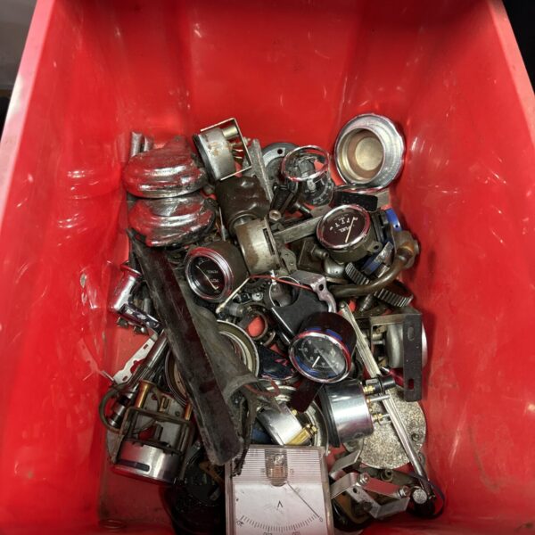 Vintage car gauges and instruments in a mixed lot.