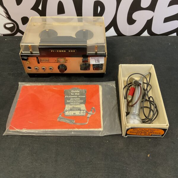 Vintage Fi-cord 202 portable reel to reel tape recorder.