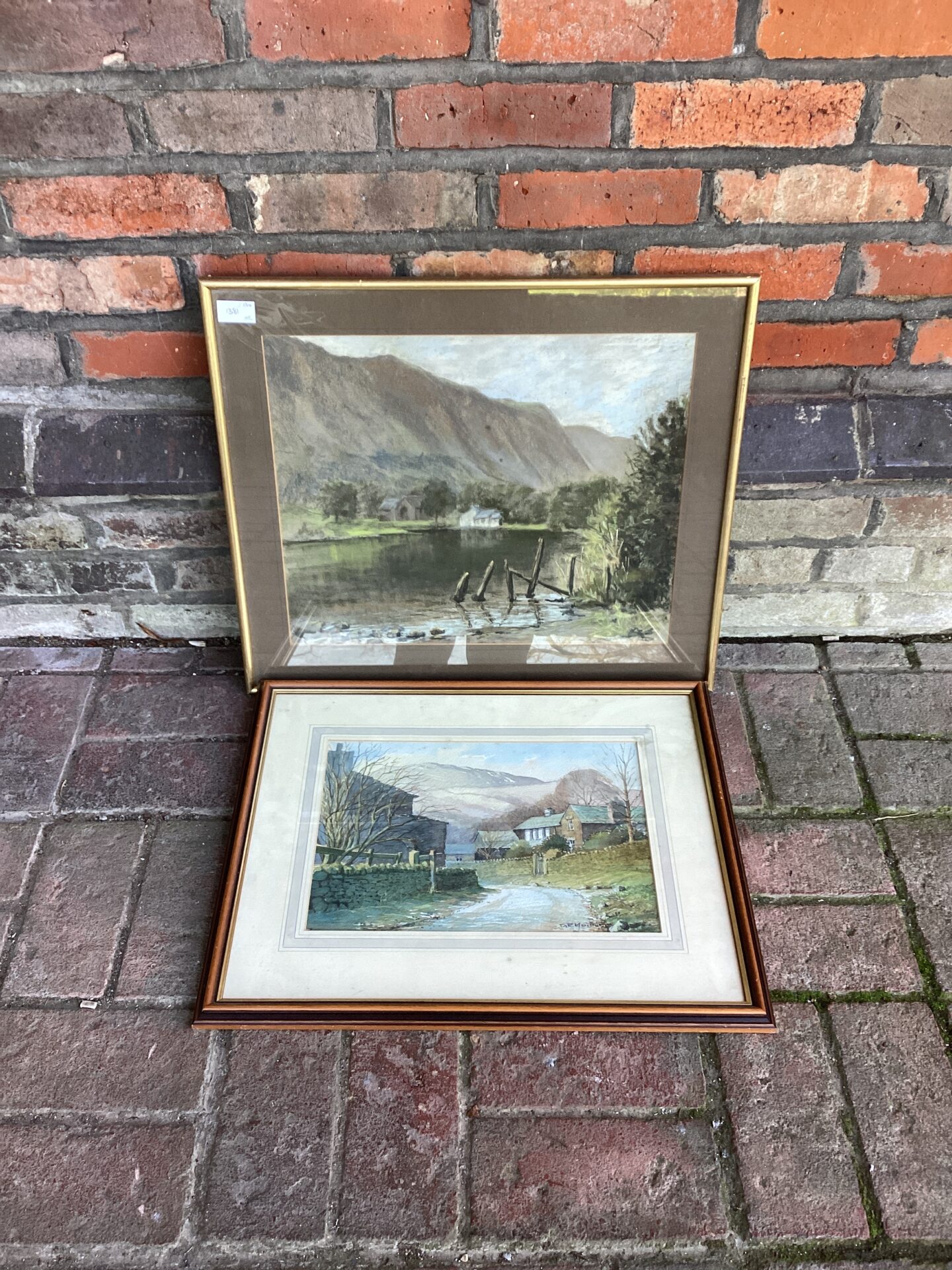 667 Two framed country scene artworks including d r mounsey Watercolour