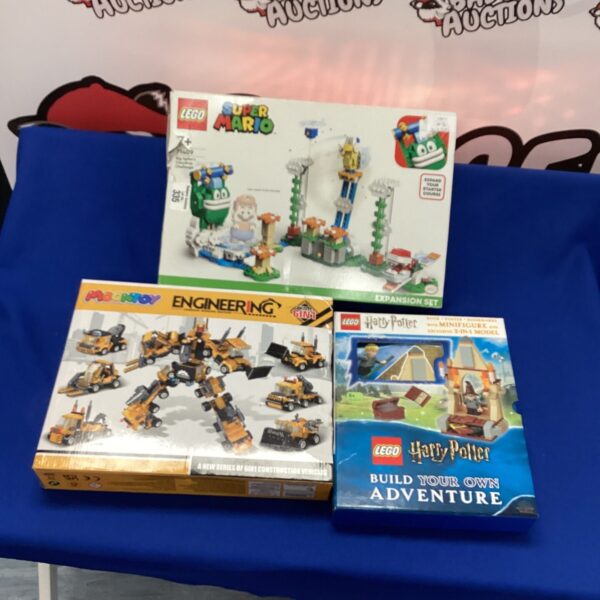 Lego sets including Harry Potter and Moontoy engineering construction toys.