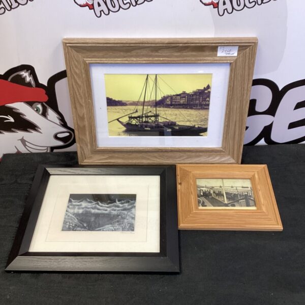 Framed coastal art print, serene seascape, Bob Lawrence artwork.