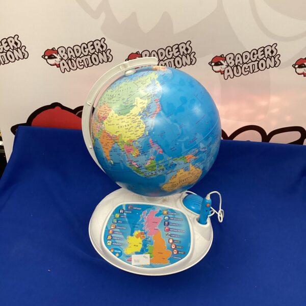 Vintage interactive world globe for children’s education.