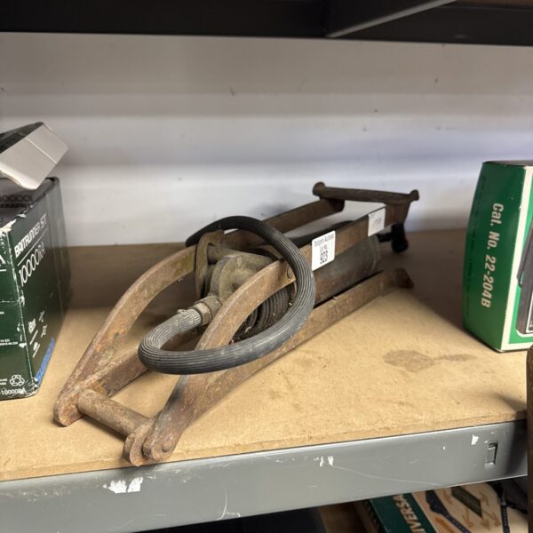 Vintage brass Kismet tyre pump for classic cars and lorries.