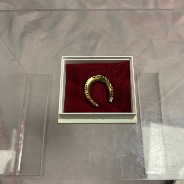 Delicate 9ct gold horseshoe charm for jewellery making.