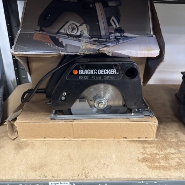Vintage Black and Decker BD227 circular saw, a classic power tool for DIY projects.