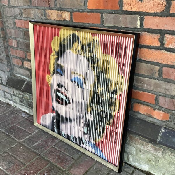 Front view of Marilyn Monroe three-way pop art artwork.