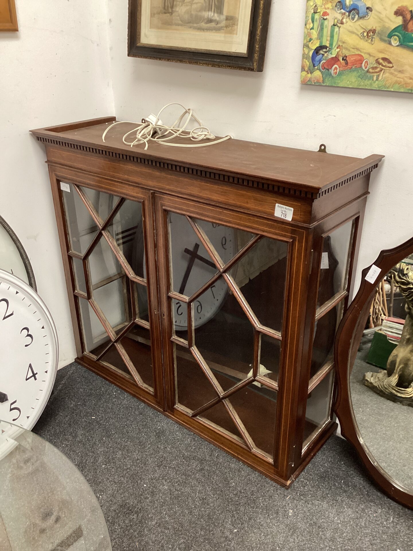 718 Edwardian mahogany glass fronted display cabinet