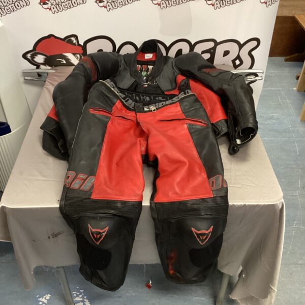 Dainese size 54 motorcycle suit, leather jacket and trousers.