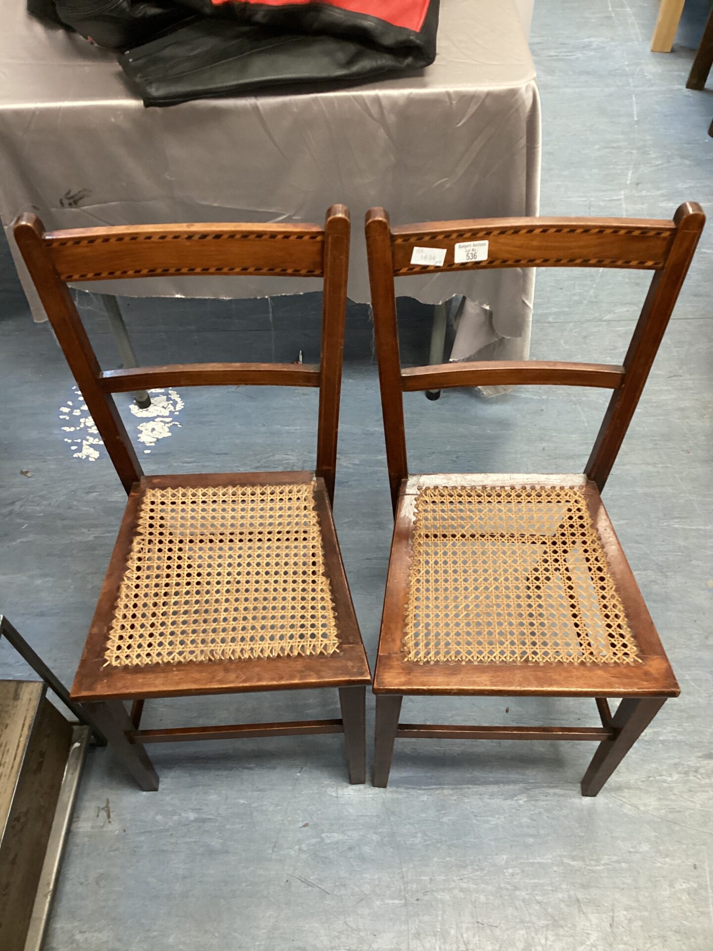 594 pair canework chairs