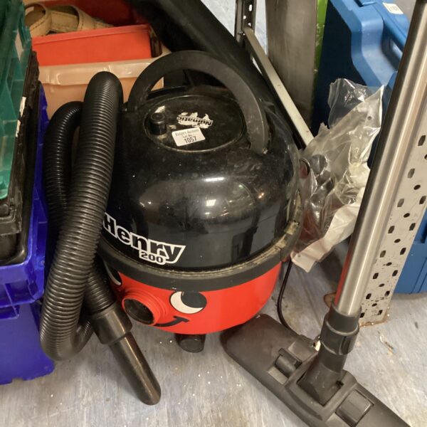 Red Numatic Henry vacuum cleaner, used condition.