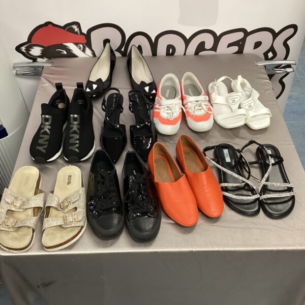 Lot of designer shoes and trainers including DKNY and Adidas.
