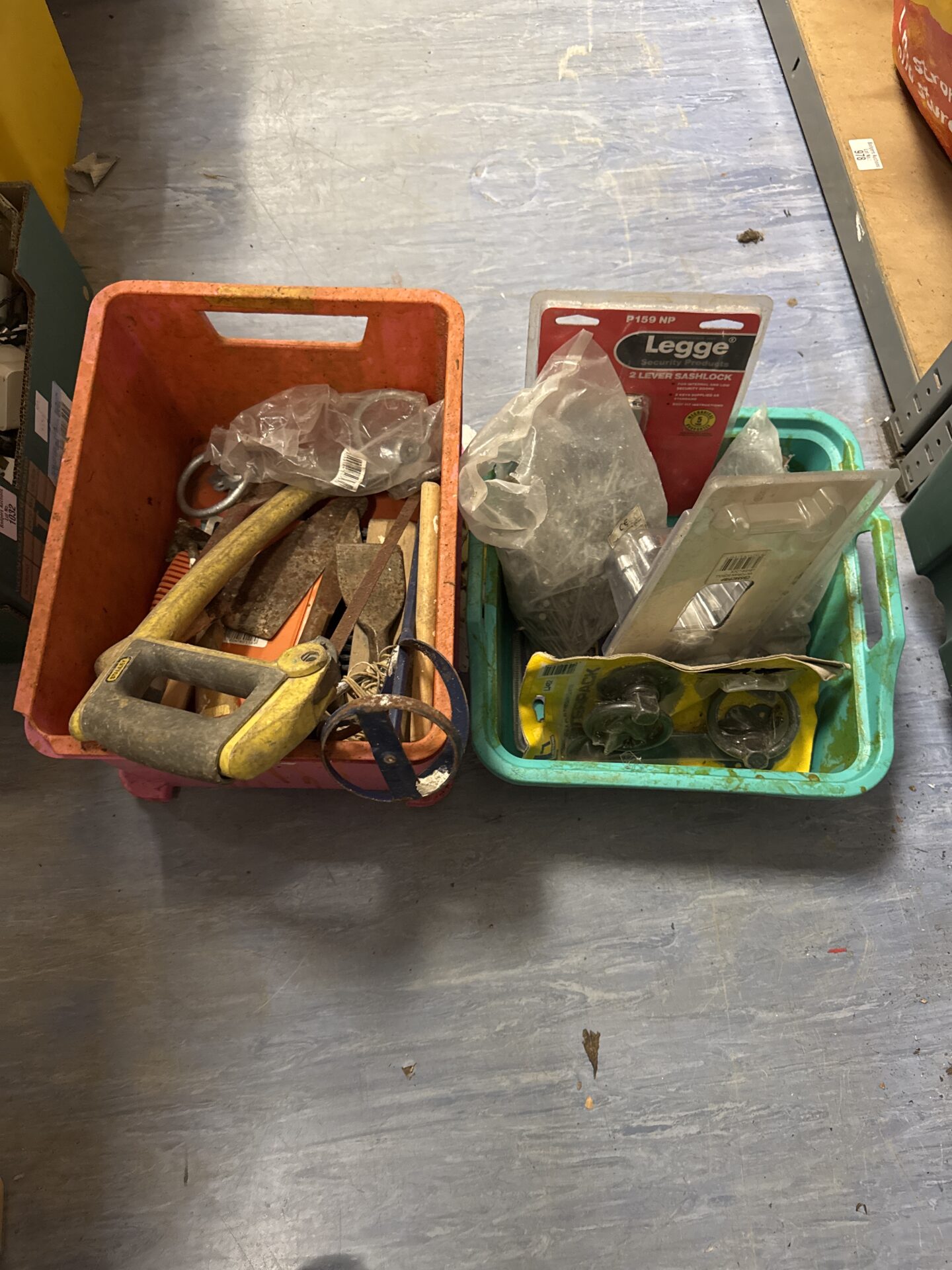 1035 Two boxes of shed clearance items