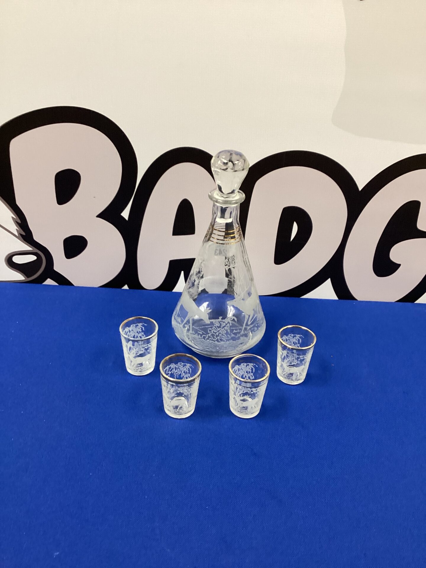 243 Cut Glass Decanter and Glasses