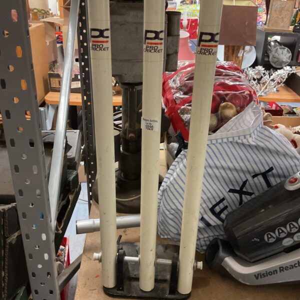 White PC Pro cricket practice equipment for batting training.