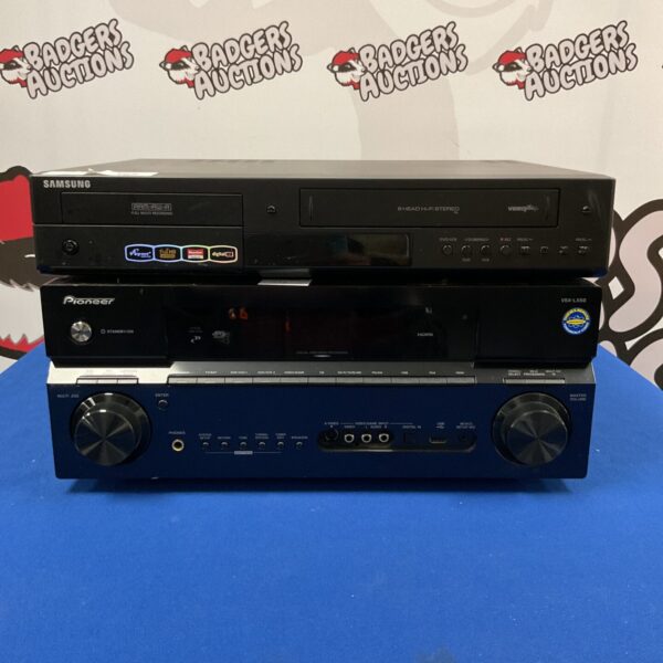 Pioneer VSX-LX50 amplifier with Samsung DVD/VCR combo unit.