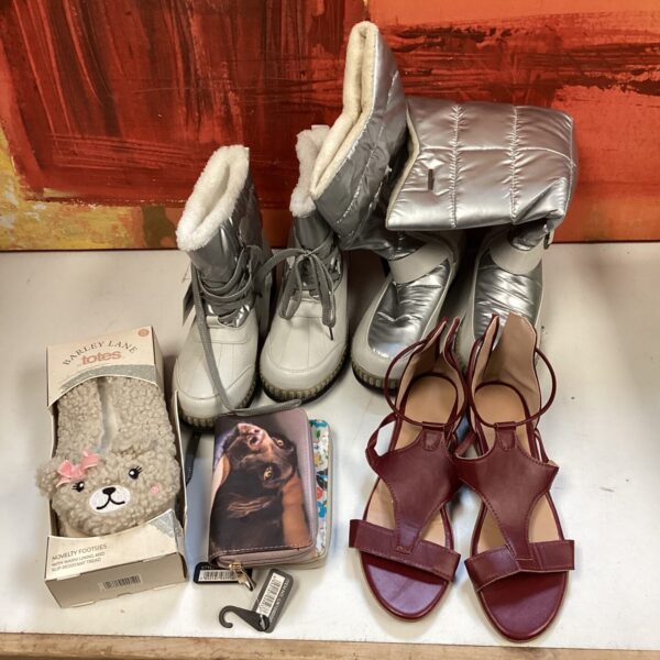 New winter boots and slippers lot with tags.