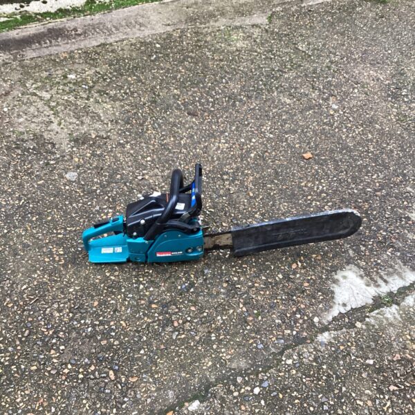 Used Makita petrol chainsaw for garden and DIY tasks.