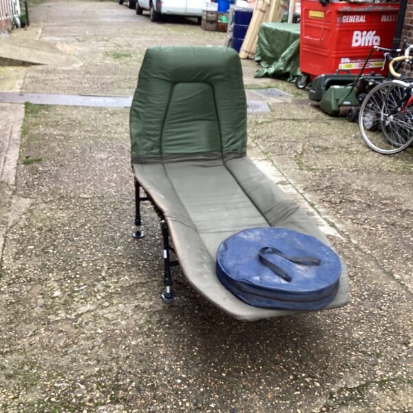 Used JRC fishing bed chair for comfortable angling sessions.