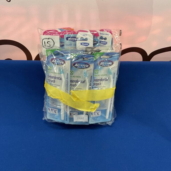 Sealed pack of Active interdental brushes for oral hygiene.