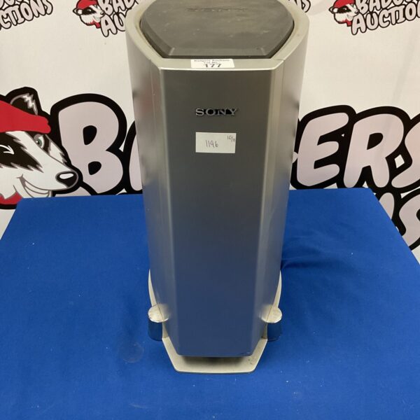 Black Sony subwoofer for home audio system.