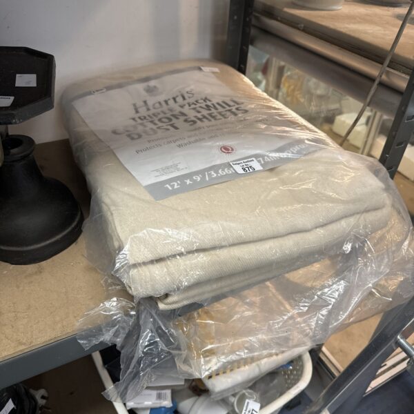 Pack of Harris cotton twill dust sheets for furniture protection.