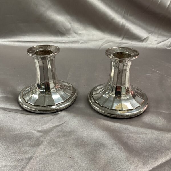 Vintage Viners Alpha silver plated candle sticks pair.