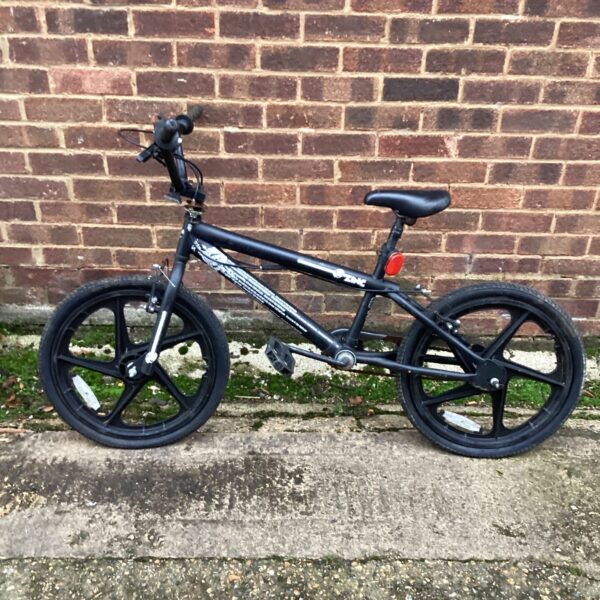 Black Zinc BMX bike for freestyle riding and tricks.