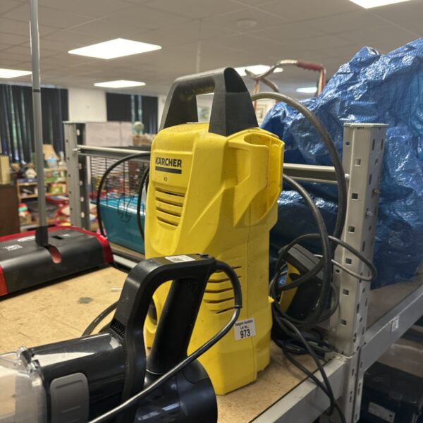 Karcher K2 pressure washer in untested condition for garden cleaning.