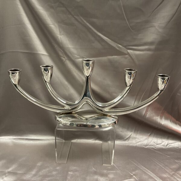 Elegant Gaynor & Krauss silver candelabra with five branches.