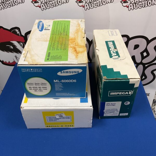 Three boxes of toner cartridges
