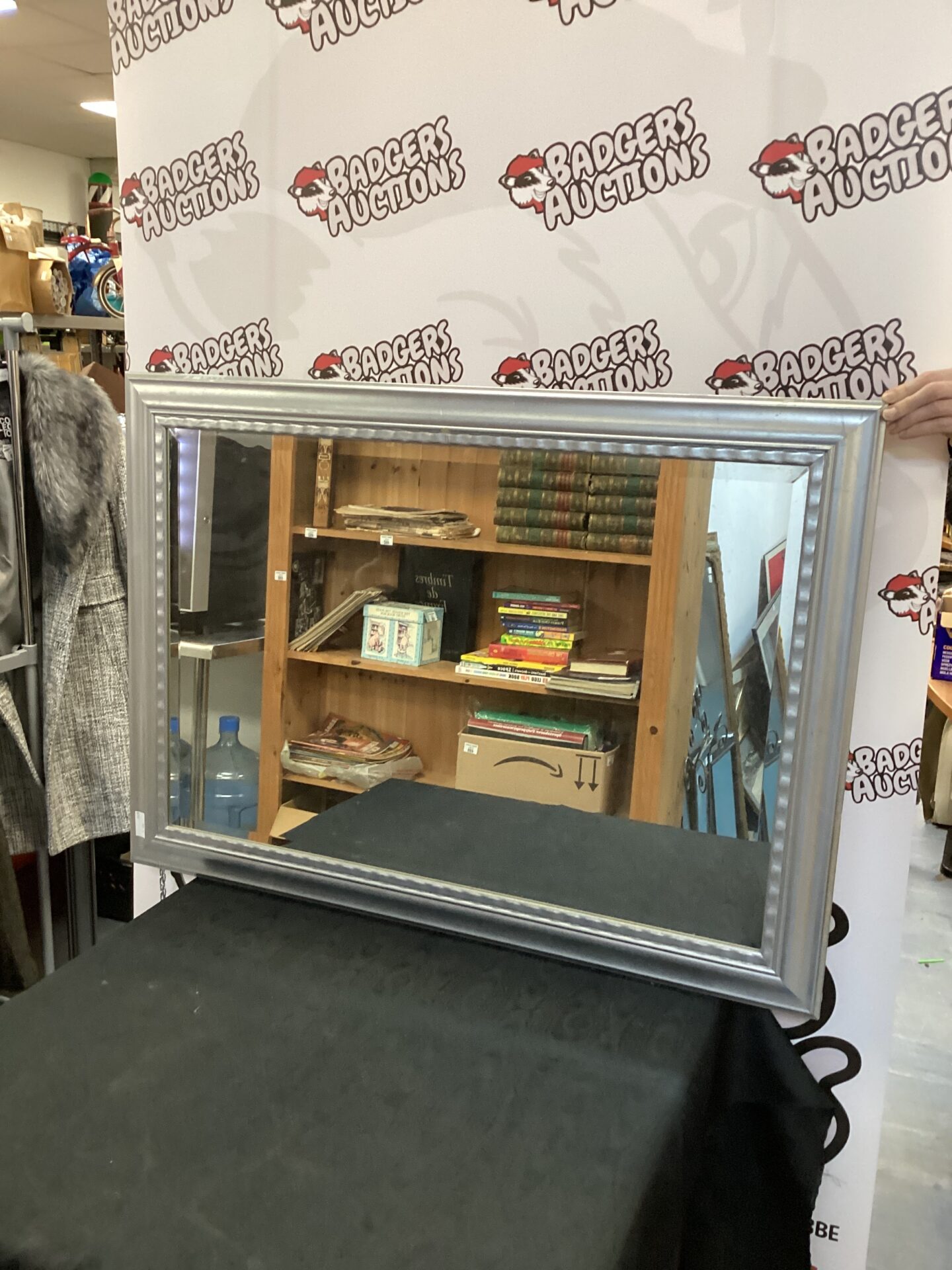 459 Large Framed Bevel Edge Mirror 40”x 30”