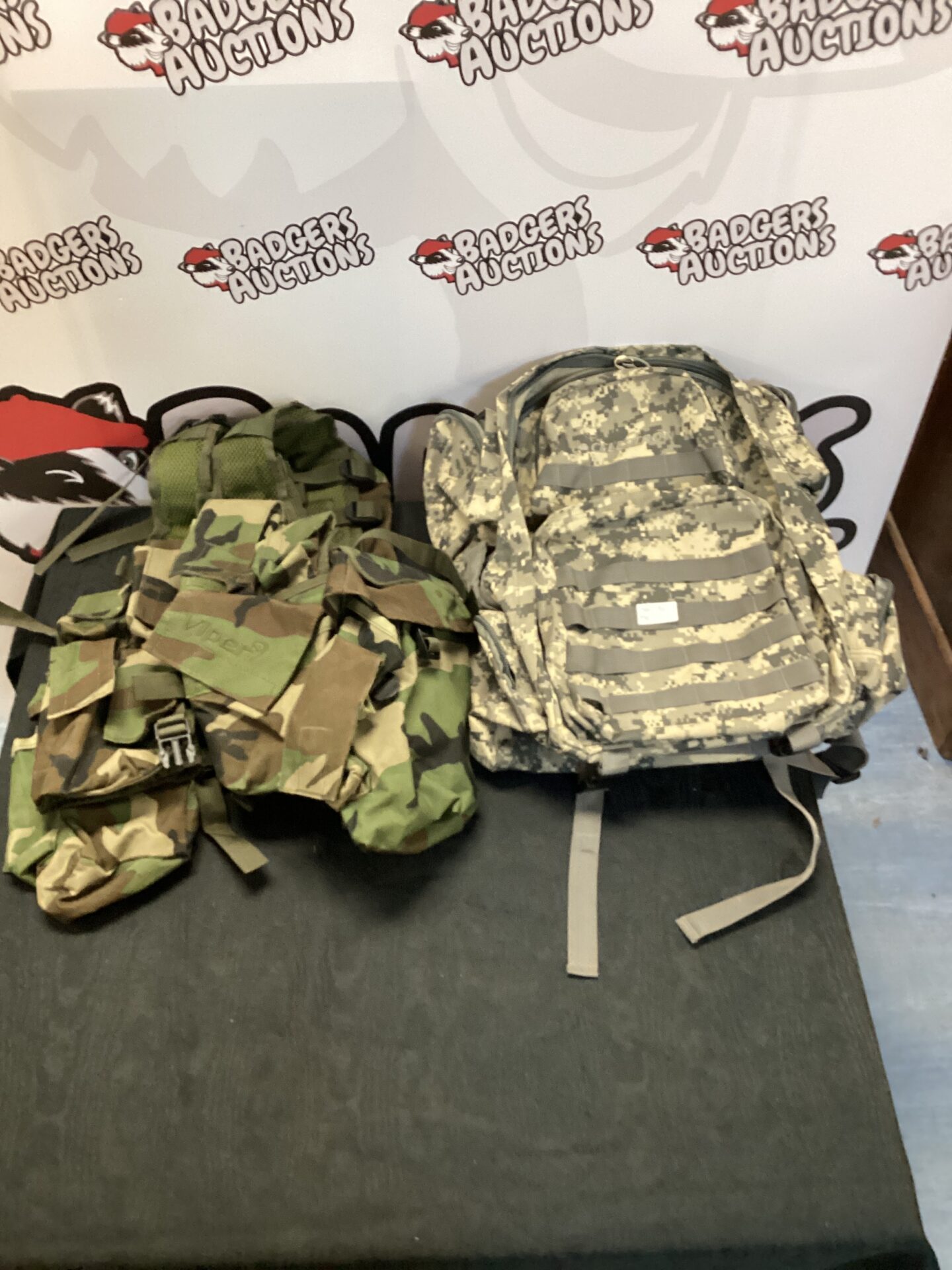 576 British forest camo Viper airsoft ammo vest & desert camo celestron rucksasck
