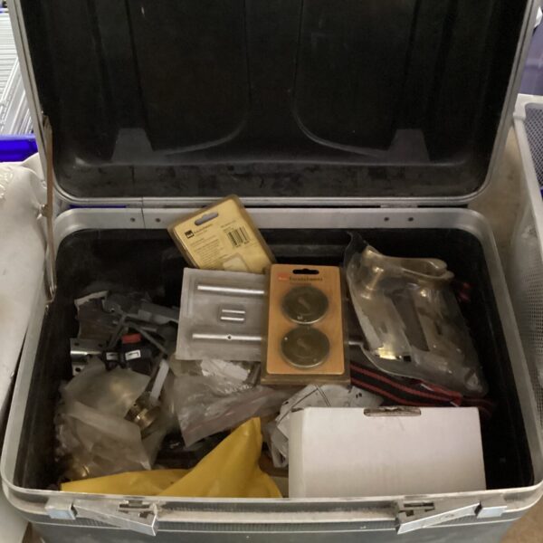 Mixed lot of door locks and security hardware.