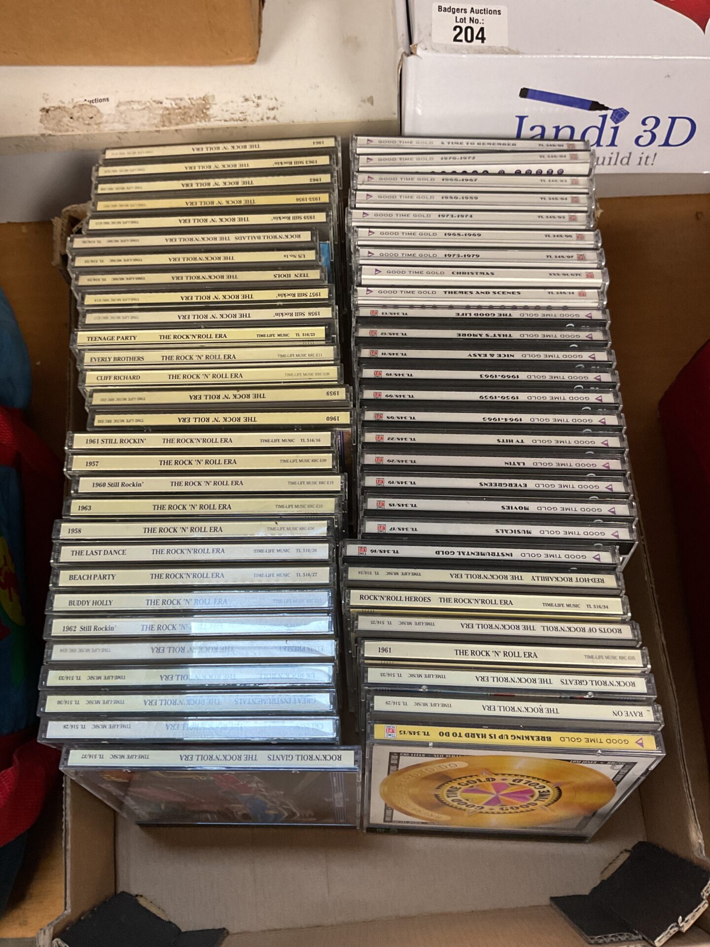 206 Large tray of CDs including Rock n roll era and good time gold