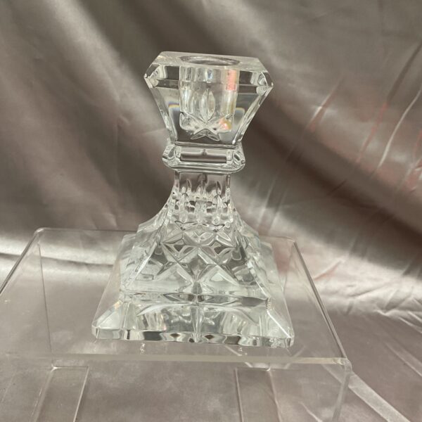 Waterford Lismore lead crystal candlestick, elegant home decor.