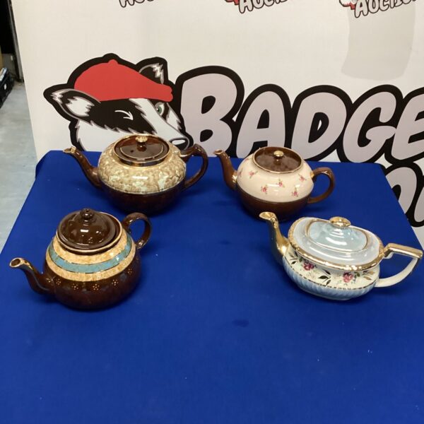 Four Glazed China Tea Pots inc Sadler
