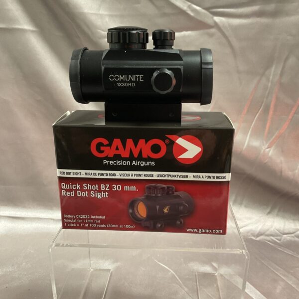 Gamo red dot sight in original packaging.