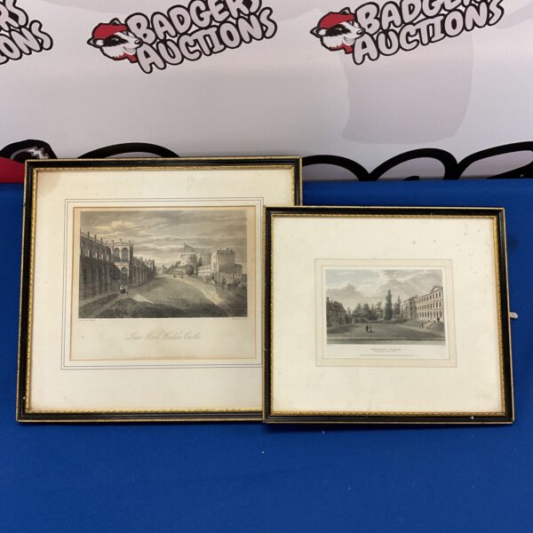 Antique engraving of Lovers Ward and Windsor Castle, 19th century print.